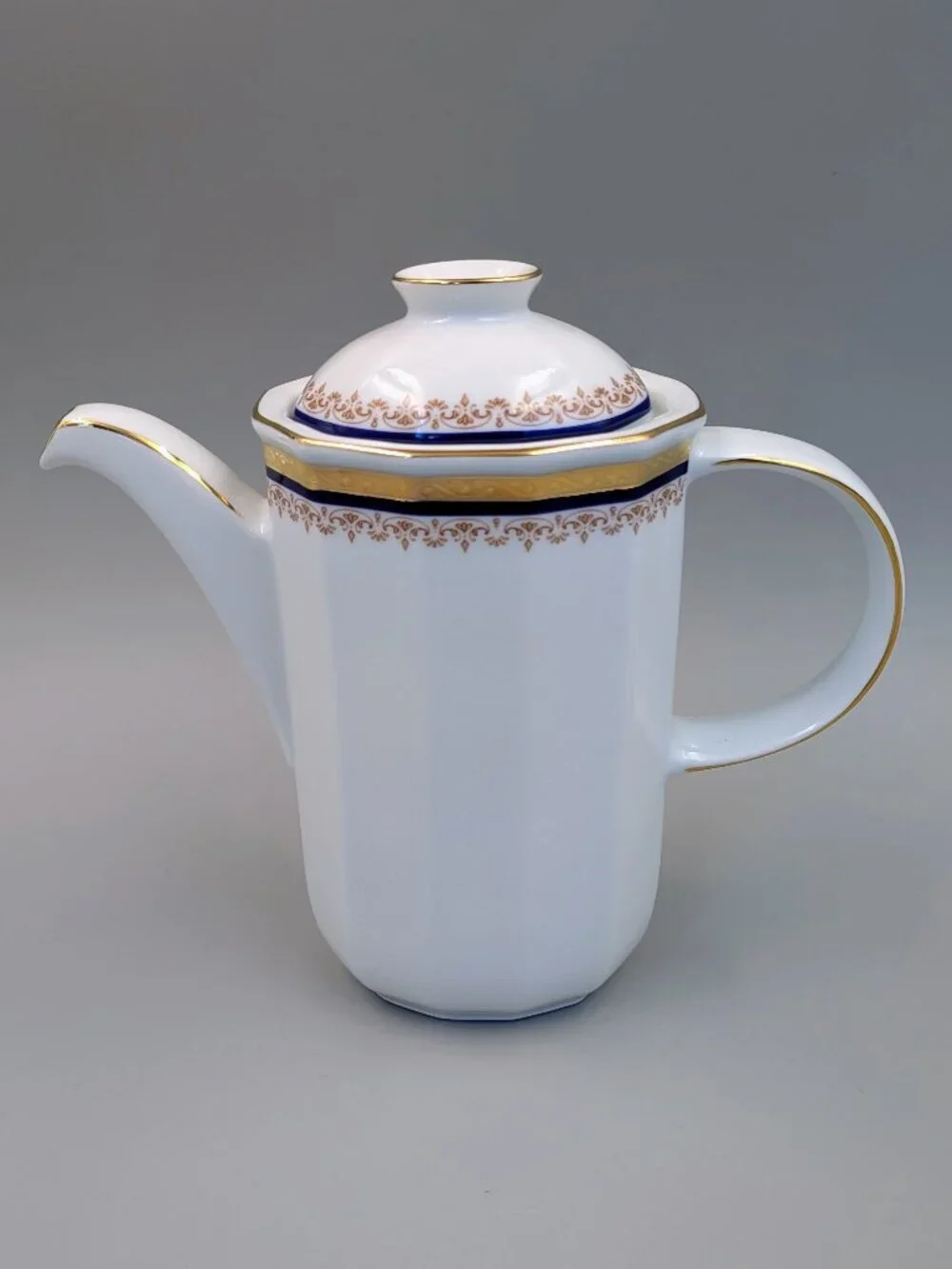Vintage Tirschenreuth TIR419  Mini Coffee / Tea Pot - Cobalt Blue and Gold